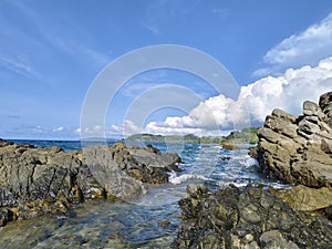 beach view at one of the tourist attractions in Buol district