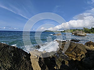 beach view at one of the tourist attractions in Buol district