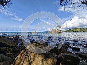 beach view at one of the tourist attractions in Buol district