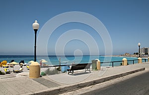 Beach view from the roadside in Rhodos island.