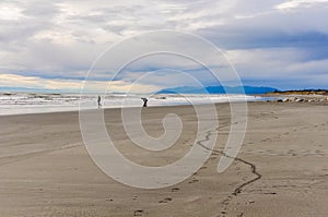 Beach view at Sunset in Hokitika, New Zealand