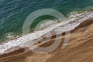 Beach views across Hengistbury Head in Dorset photo