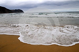 Beach of Villaviciosa in Spain