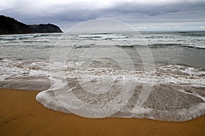 Beach of Villaviciosa in Spain photo