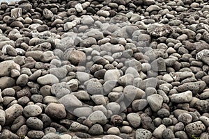 Beach of volcanic rocks