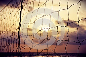 Beach Volley ball background during sunset