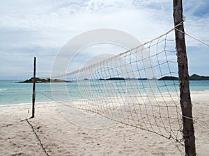 Beach volley ball court in the island