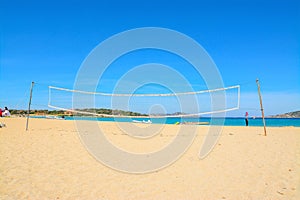 Beach volley net and surfboards