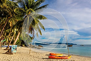 Beach volleyball court, Diniwid Beach, Boracay Island, Philippines