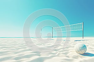 Beach volleyball court on summer sea sandy beach. Under the sun. Sport healthy lifestyle.