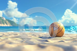 Beach volleyball court on summer sea sandy beach. Under the sun. Sport healthy lifestyle.