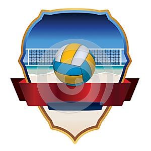 Beach Volleyball Emblem Illustration