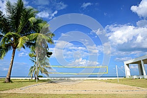 The beach volleyball field.