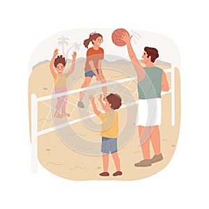 Beach volleyball isolated cartoon vector illustration.