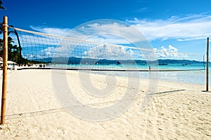 Beach with volleyball net in Boracay
