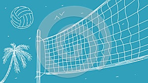 Beach Volleyball Vector Illustration