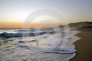 Beach of Vrachos in Preveza during sunset