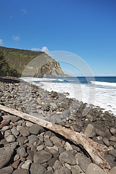 The beach at Waipio Valley on Big Island Hawaii