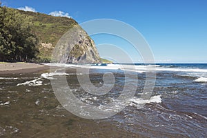 The beach at Waipio Valley on Big Island Hawaii