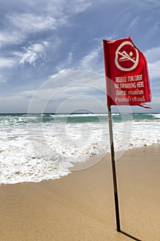 Beach warning sign.