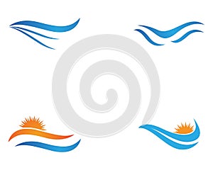 Beach water eave logos symbols