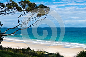 Beach water view in the city of Huskisson, NSW, Australia