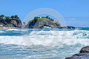 beach wave blue scenery