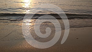 beach waves in the afternoon are very beautiful and calm