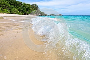 Beach and waves at Similan National Park in Thailand