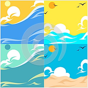 beach waves summer background