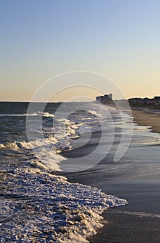 Beach Waves at Sunset in South Carolina