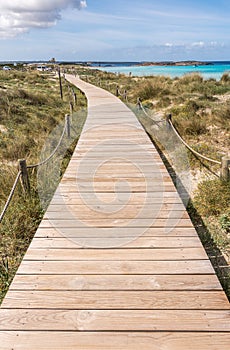 Beach way to Illetes beach in Formentera