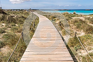 Beach way to Illetes beach in Formentera