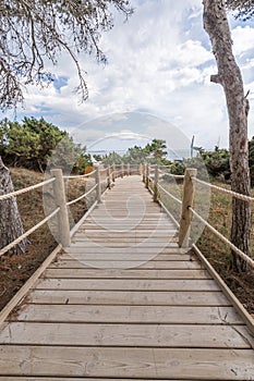 Beach way to Salinas beach in Ibiza Balearic islan