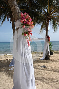 Beach wedding ceremony site