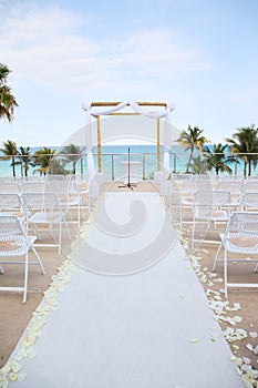 Beach Wedding - overlooking ocean photo