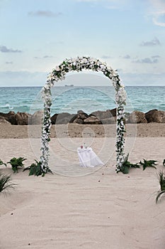 Beach Wedding - overlooking ocean and rocks