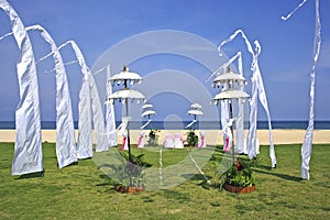 Beach wedding setup in Bali, Nusa Dua, Indonesia photo