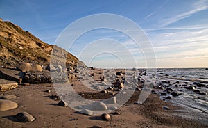 Beach on the west coast of Jutland Denmark