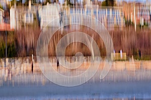 On the beach, White Rock, BC.  Intentional Camera Movement blur
