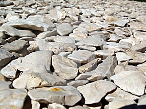 Beach with white stones instead of sand