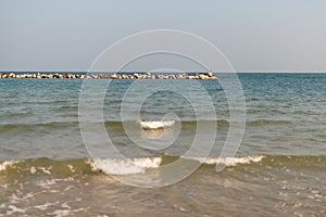 Beach in winter in the Adriatic Sea photo