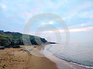 Beach in winter, PrÃÂ©failles, France photo