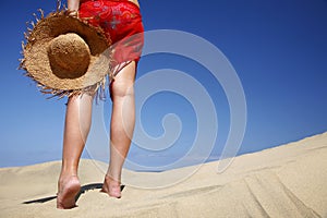 Beach Woman and Hat