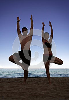 Beach yoga