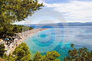 Beach Zlatni Rat in Bol, Croatia