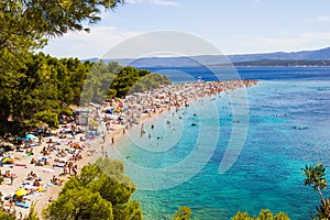 Beach Zlatni Rat in Bol, Croatia