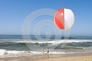 Beachball at beach photo