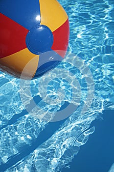 Beachball in a beautiful blue swimming pool photo