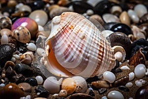 beachcomber finds rare shell amidst the usual seashells and pebbles